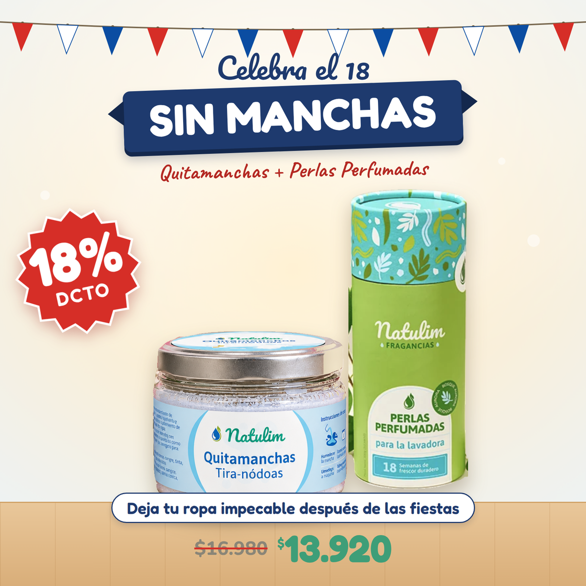 Pack Fiestas Patrias — Quitamanchas + Perlas Perfumadas