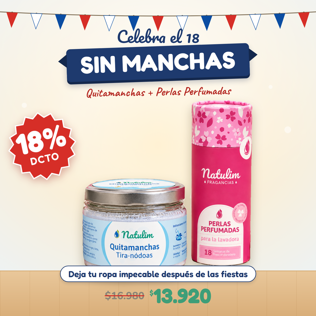 Pack Fiestas Patrias — Quitamanchas + Perlas Perfumadas